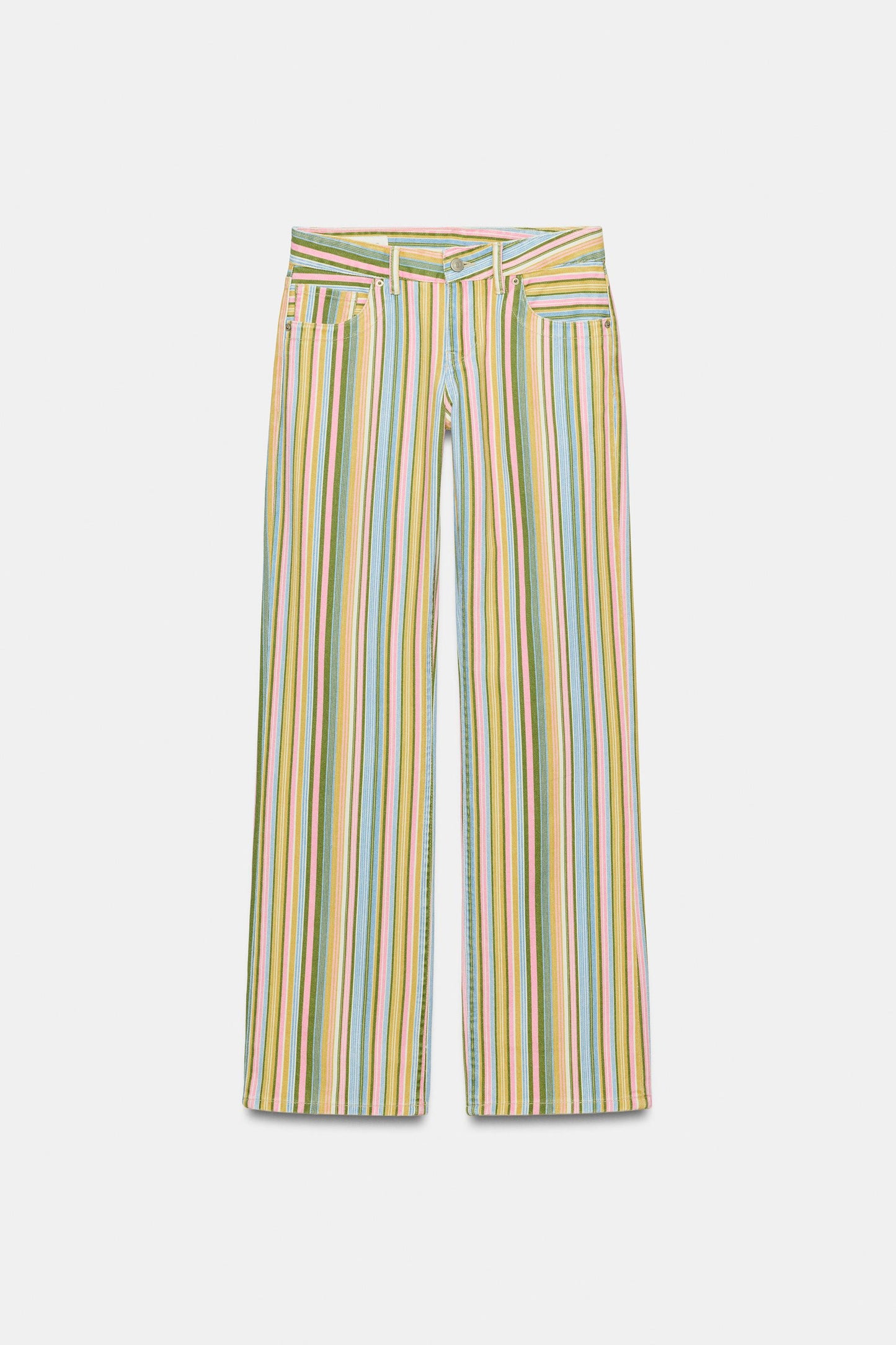 LOW RISE STRIPED WIDE LEG JEANS
