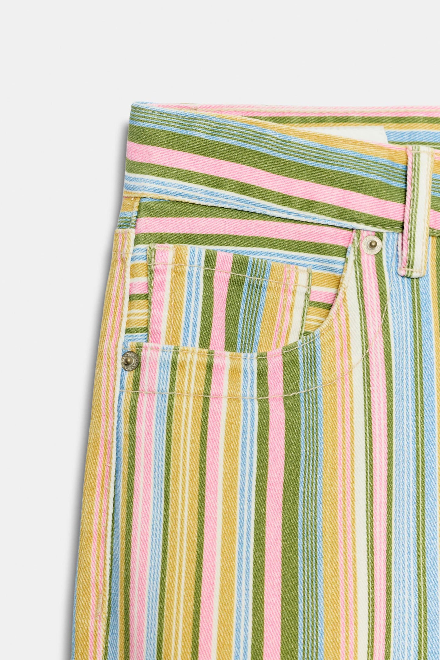 LOW RISE STRIPED WIDE LEG JEANS
